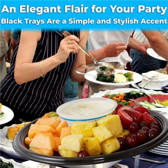 Grub Heavy Duty, Recyclable 12 in. Serving Tray and Lid 3pk. Large, Black - Picture 12 of 16